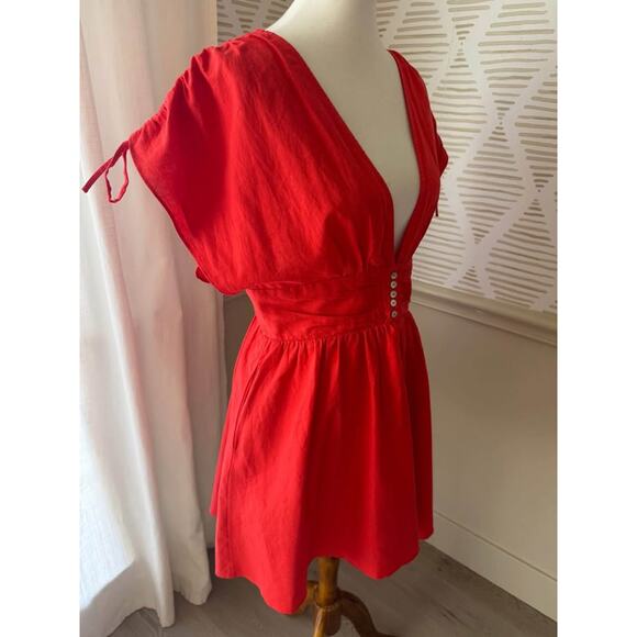 Free People Women’s Medium Red Roll The Dice Mini Dress - Picture 9 of 10